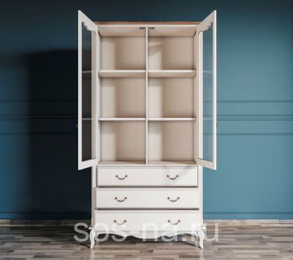 Шкаф "Leontina" для посуды высокий 3 ящика арт ST9355